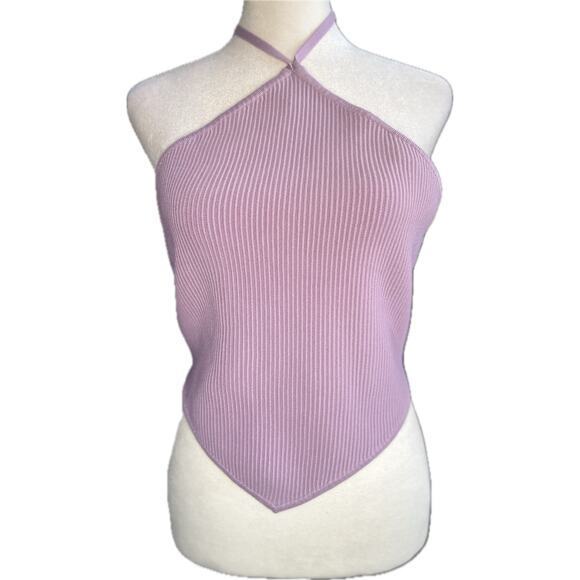 House of‎ Harlow 1960 Lilac Knit Halter Crop Top, Size M – Stylish & Trendy Y2K - Picture 1 of 7